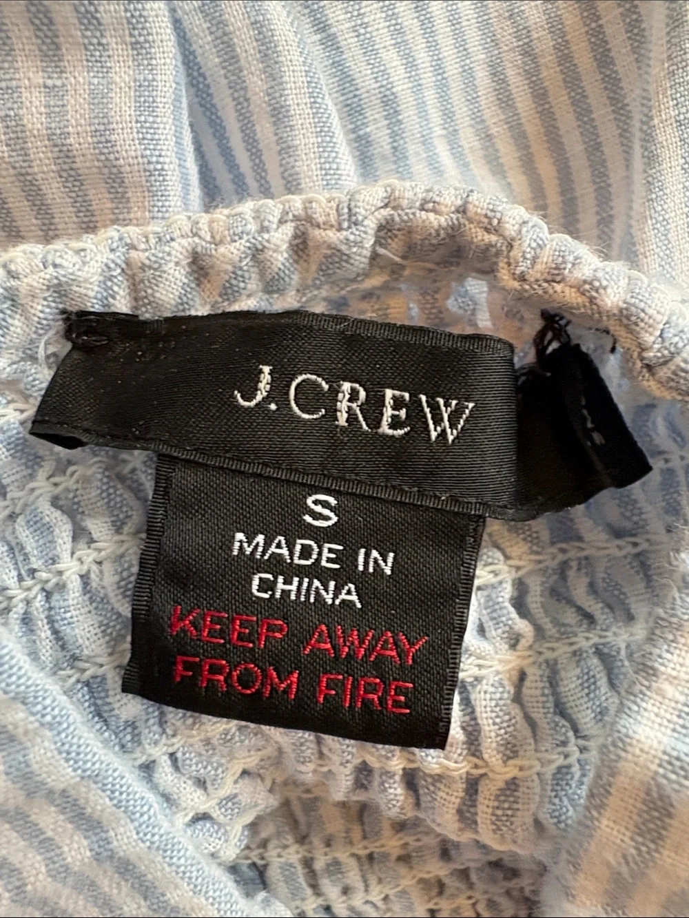 JCrew Women’s  Light Blue Striped Smocked Maxi Dress